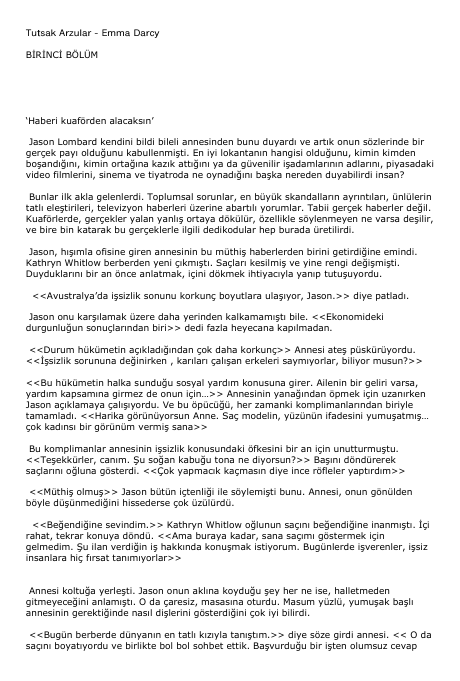 Emma Darcy Tutsak Arzular