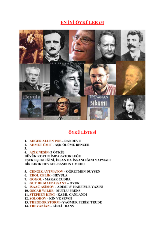 En İyi Öyküler 5: Modern Türk Edebiyatından Seçkiler