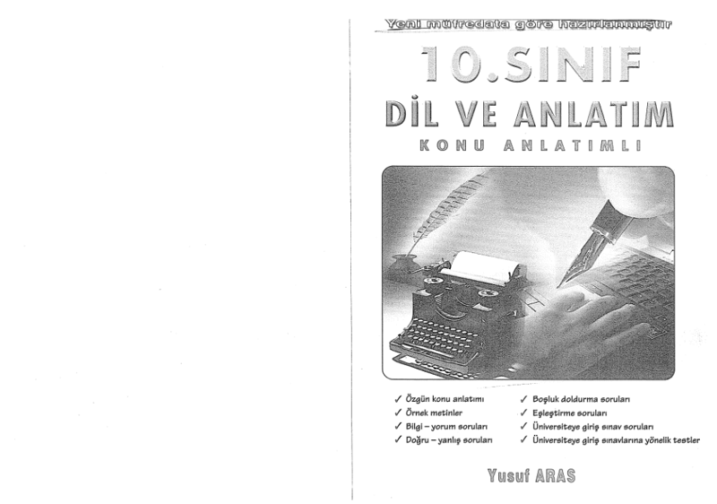 Esen Yayınları 10. Sınıf Dil ve Anlatım Konu Anlatımlı Kitap A Serisi