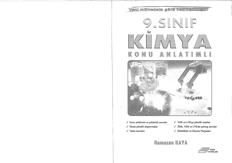 Esen 9. Sınıf Kimya Konu Özetli Soru Bankası