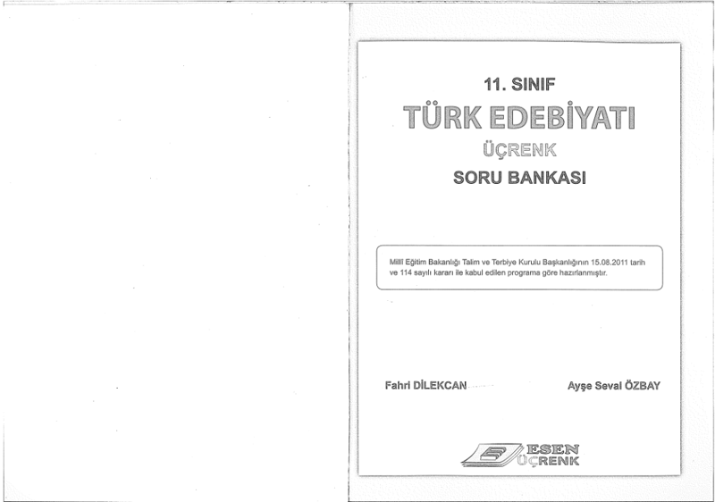 Esen Üçrenk 11. Sınıf Edebiyat Soru Bankası