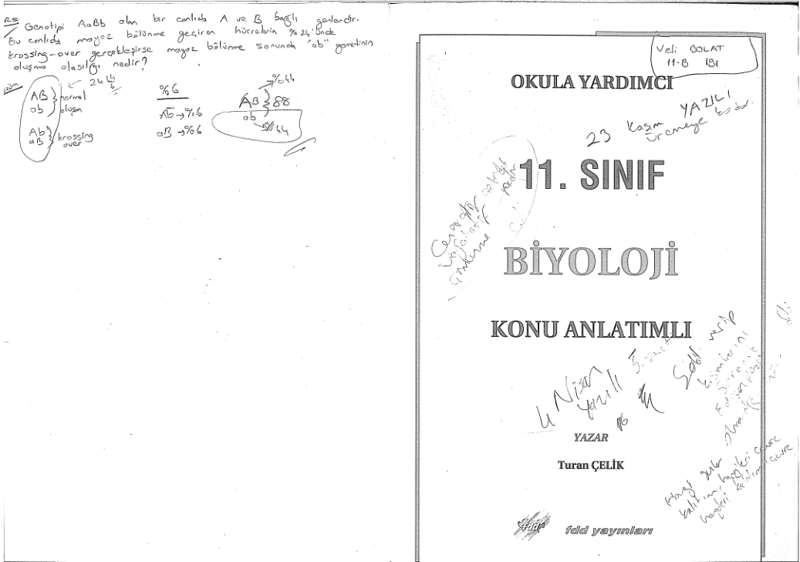 FDD Yayınları 11. Sınıf Biyoloji Konu Anlatımlı Kitap