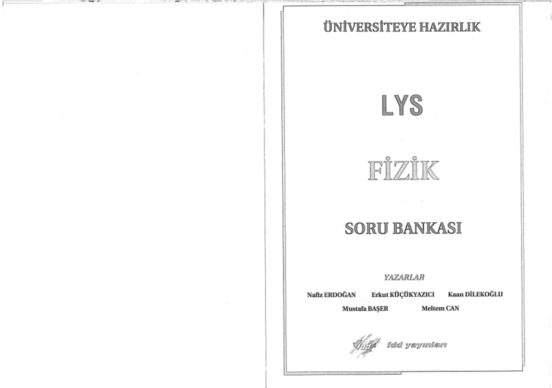 FDD Yayınları LYS Fizik Soru Bankası B Serisi