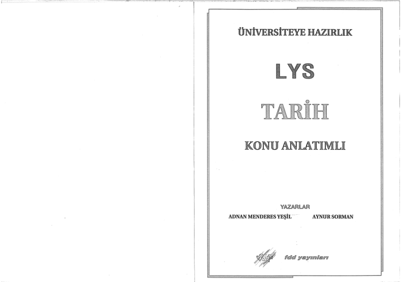 FDD Yayınları LYS Tarih Konu Anlatımlı Kitap