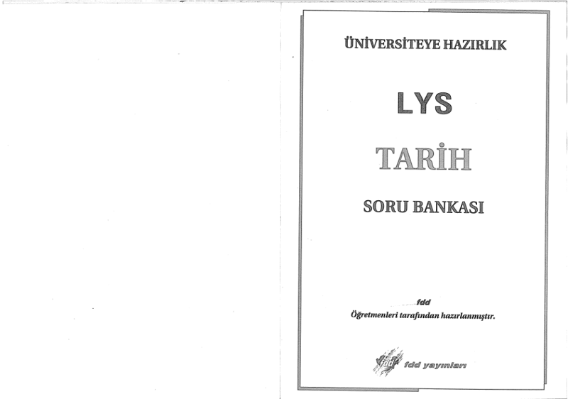 FDD Yayınları LYS Tarih Soru Bankası B Serisi