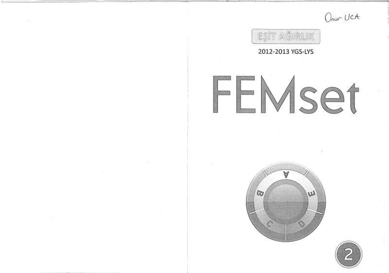 Fem Yayınları YGS-LYS Eşit Ağırlık 2 Soru Bankası