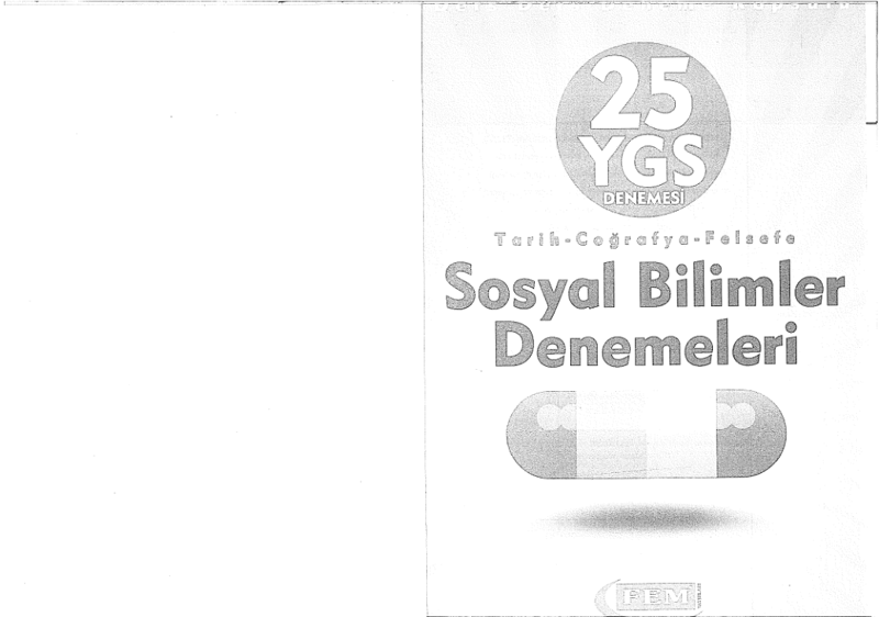 FEM Yayınları YGS 25 Sosyal Bilimler Deneme Sınavı