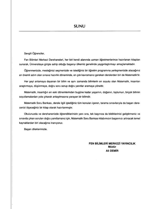 Fen Bilimleri Matematik 2 Soru Bankası