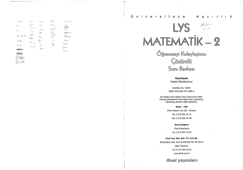 Final LYS Matematik Çözümlü S.B