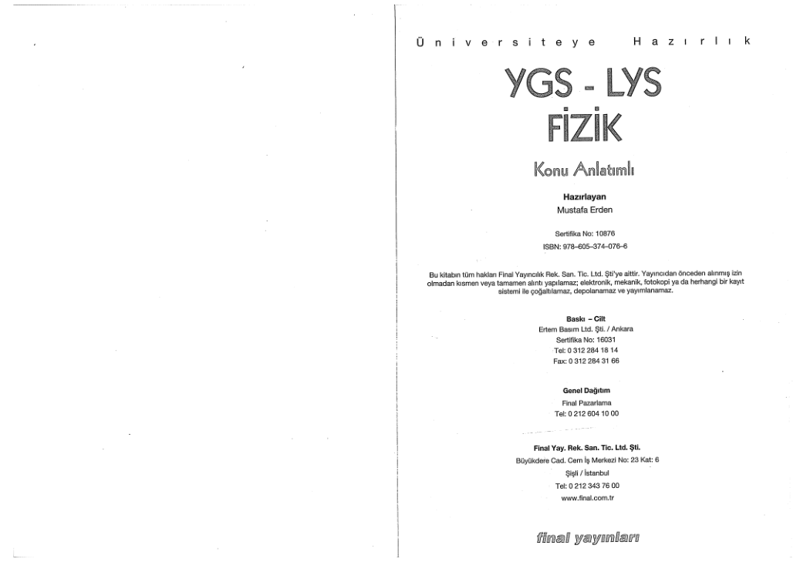 Final YGS LYS Fizik K.A
