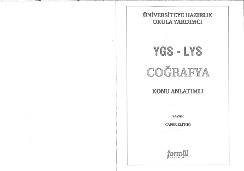 Formül YGS LYS Coğrafya K.A