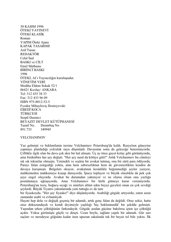 Fyodor Mihayloviç Dostoyevski Ebedî Koca