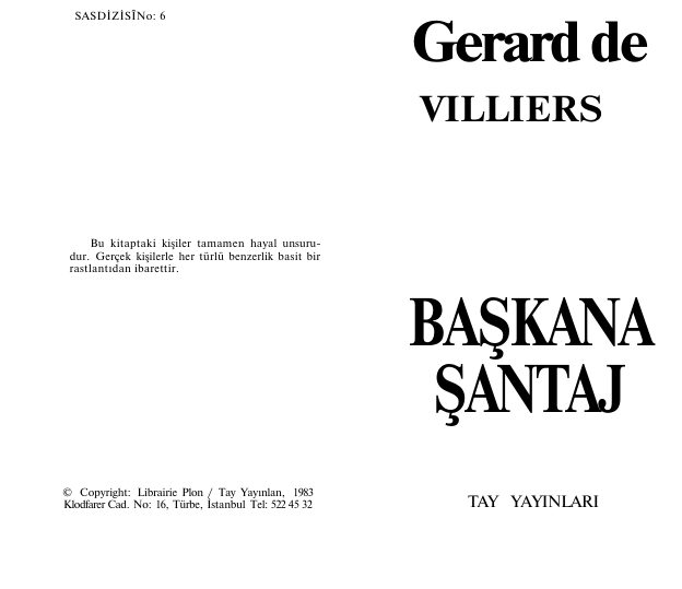 Gerard De Villiers Baskına Santaj