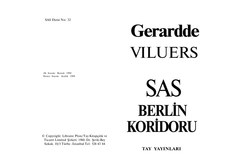 Gerard De Villiers Berlin Koridoru