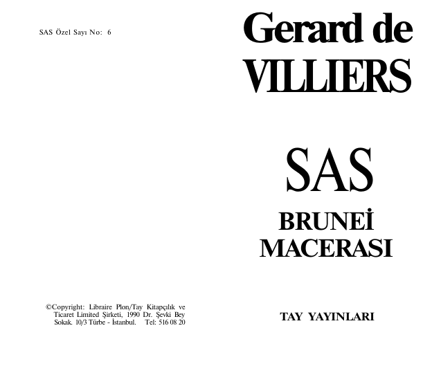 Gerard De Villiers Brunei Macerası