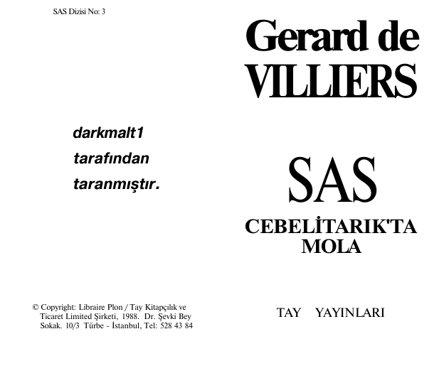 Gerard De Villiers Cebelitarık'ta Mola
