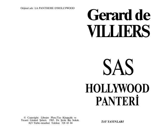 Gérard de Villiers - Hollywood Panteri