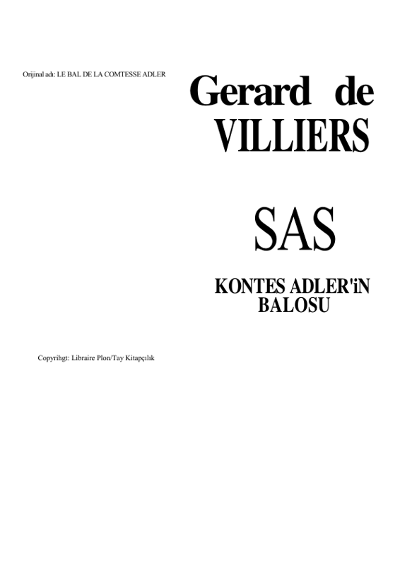Kontes Adler'in Balosu