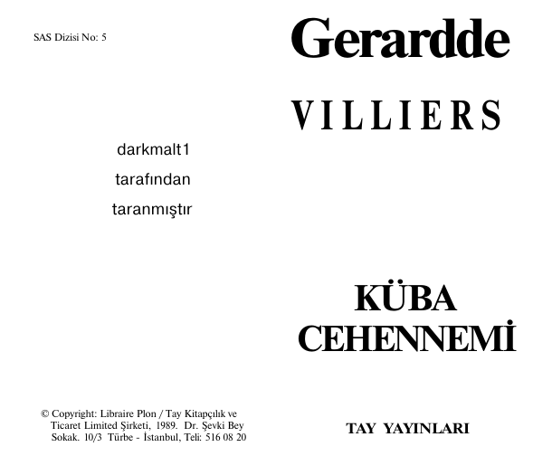 Gerard De Villiers Kuba Cehennemi