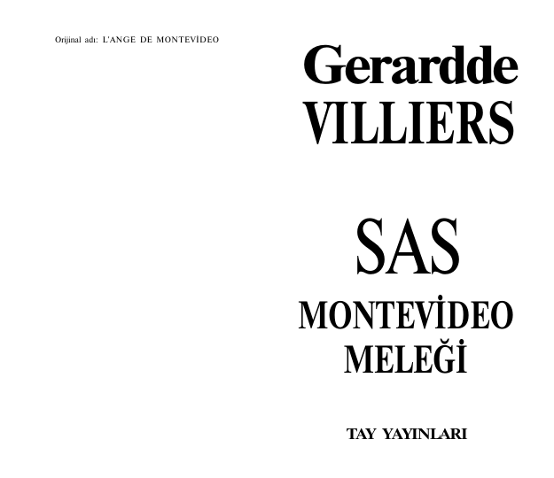 Montevideo Meleği: Bir SAS Macerası - Gérard de Villiers