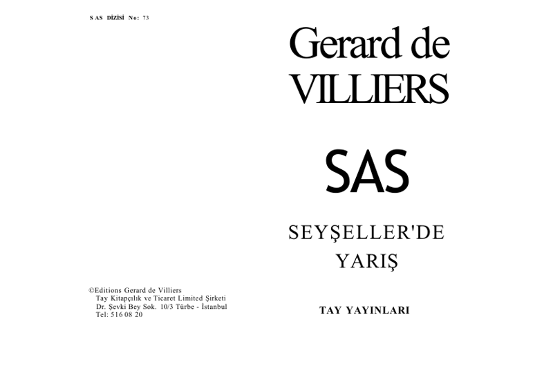 Gerard De Villiers Seyşellerde Yarış