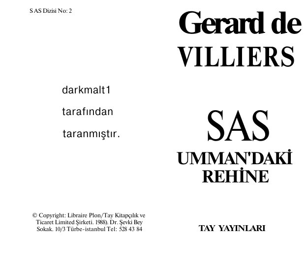 Gerard De Villiers Ummandaki Rehine