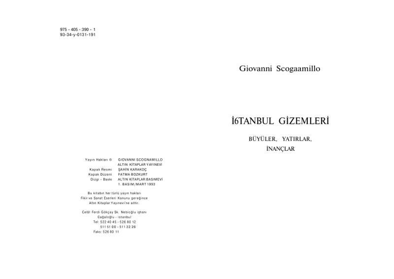 İstanbul'un Gizemleri: Şehrin Bilinmeyen Tarihi - Giovanni Scognamillo