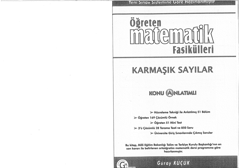 Gür Yayınları Matematik Fasikülleri: Karmaşık Sayılar (K.A Serisi)