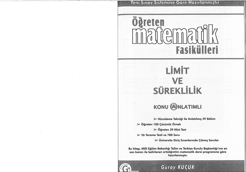 Gür Yayınları Limit ve Süreklilik Konu Anlatımlı Soru Bankası A Serisi