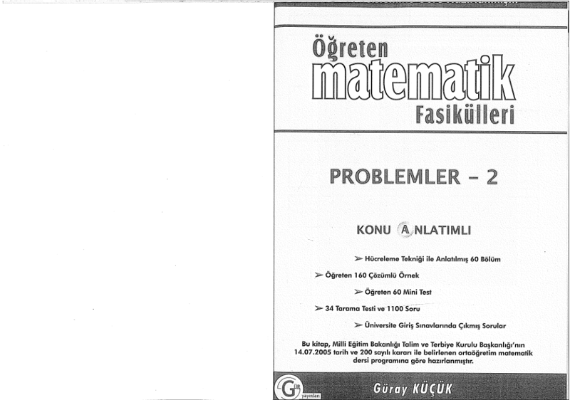 Gür Öğreten Matematik Fasikülleri Problemler 2 (K.A Serisi)