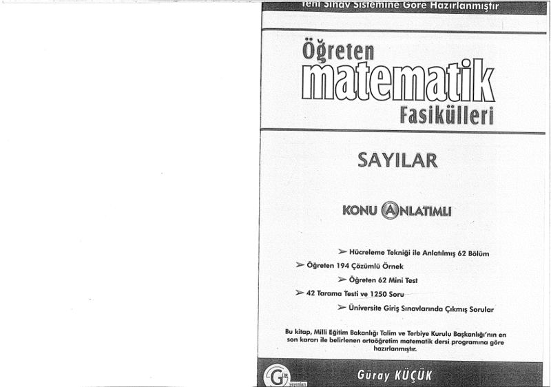 Gür Yayınları Sayılar Konu Anlatımlı