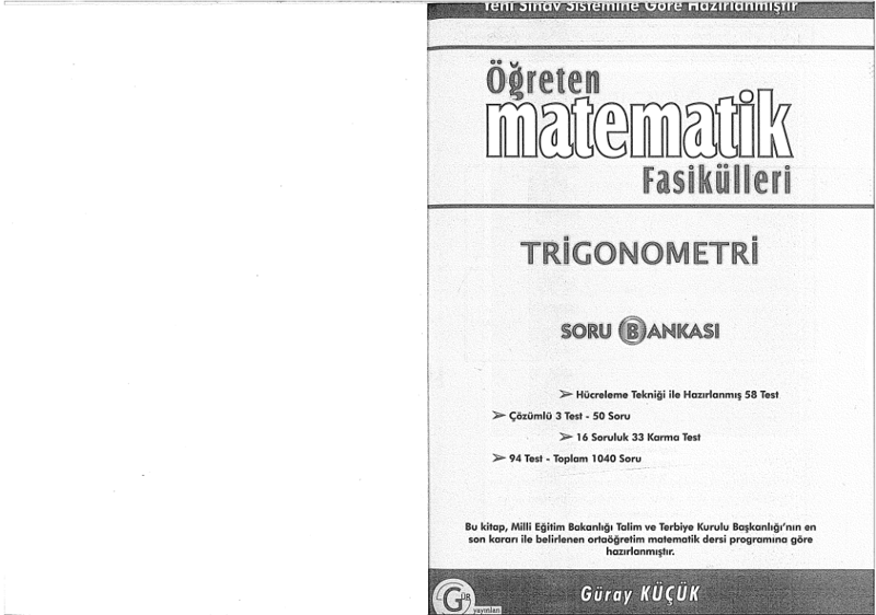 Gür Yayınları Trigonometri Soru Bankası B Serisi