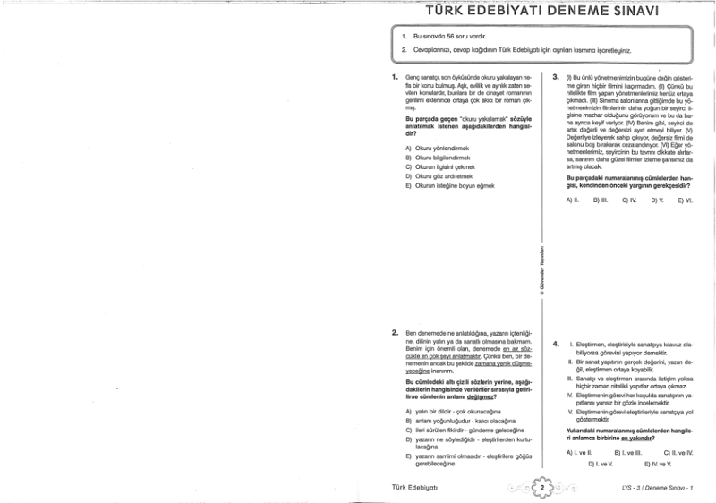 Guvender LYS 310 Deneme