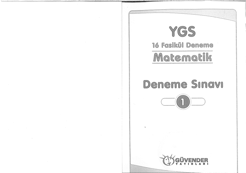 Güvender Yayınları YGS Matematik 16 Deneme Sınavı