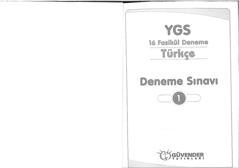 Güvender YGS Türkçe 16 Deneme Sınavı