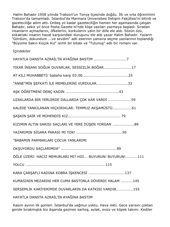 Halim Bahadir Gördüm Dokundum Ve Sevdim
