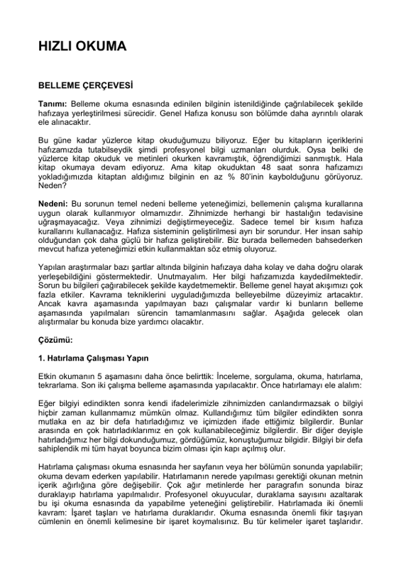 Hızlı Okuma