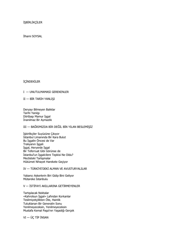 İlhamı Soysal İşbirlikçiler