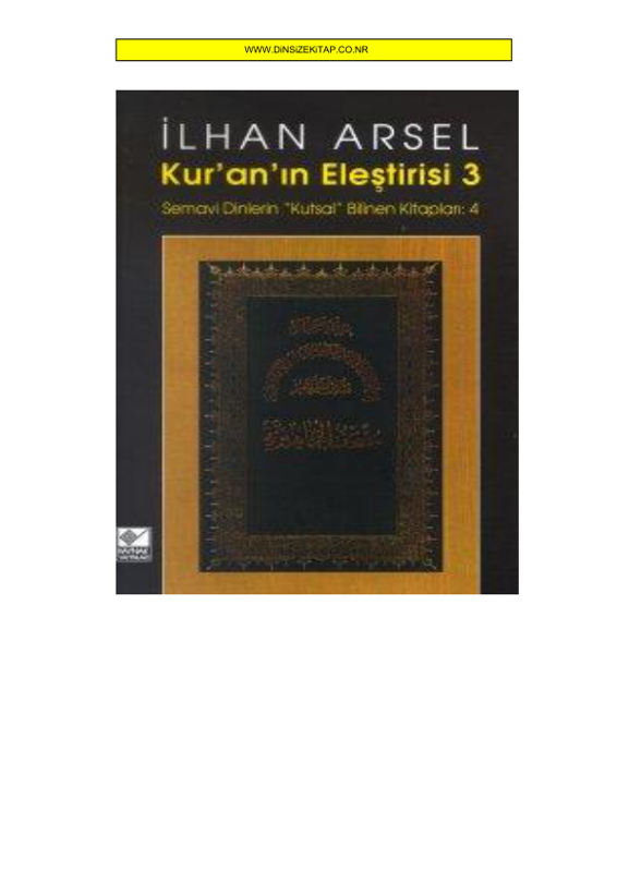 İlhan Arslan Kur'an'ın Eleştirisi 3