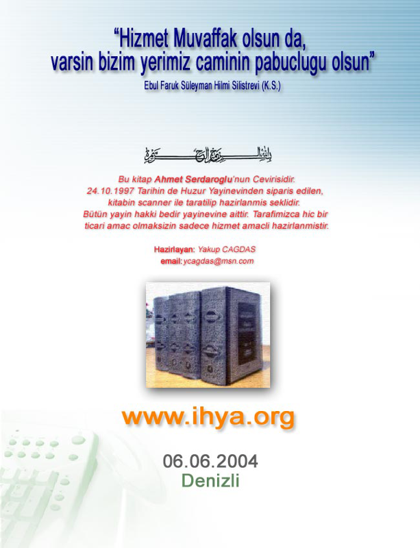 İmam Gazali - İhyau Ulumid Din: Taharet