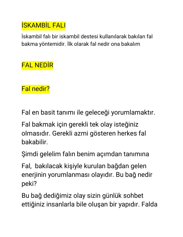 İskambil Falı Wps Office