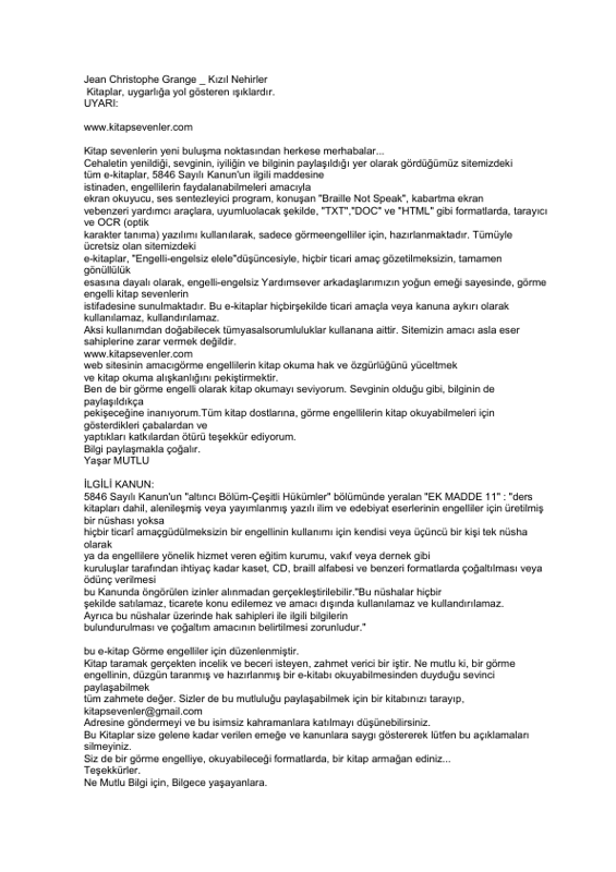 Jean-Christophe Grangé - Kızıl Nehirler: Suç ve Mitoloji