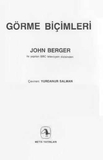 Görme Biçimleri: Sanat ve İdeoloji Üzerine Denemeler