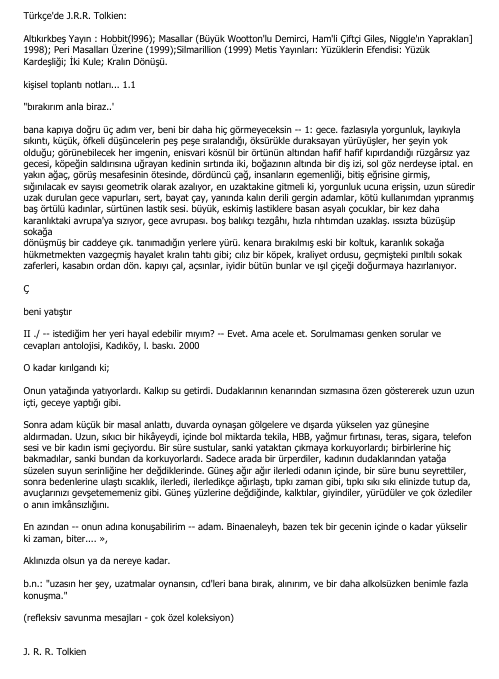 John Ronald Reuel Tolkien Akallabeth Ve Güç Yüzüklerine Dair