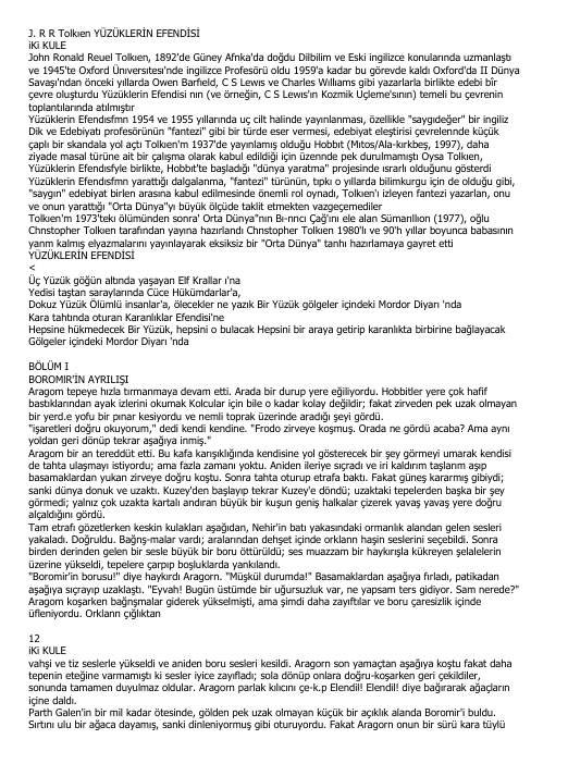 Yüzüklerin Efendisi 2: İki Kule - J.R.R. Tolkien
