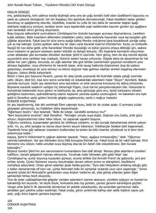 J.R.R. Tolkien: Yüzüklerin Efendisi 3 - Kralın Dönüşü