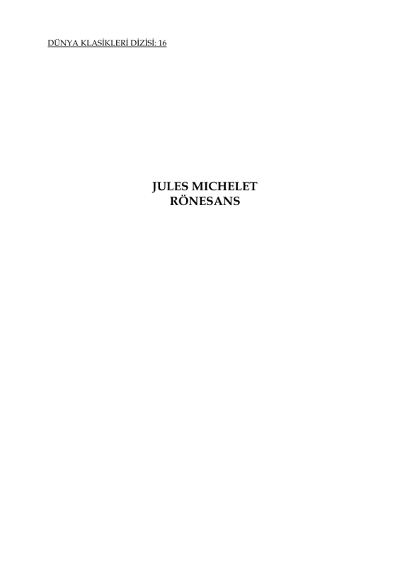 Jules Michelet Rönesans