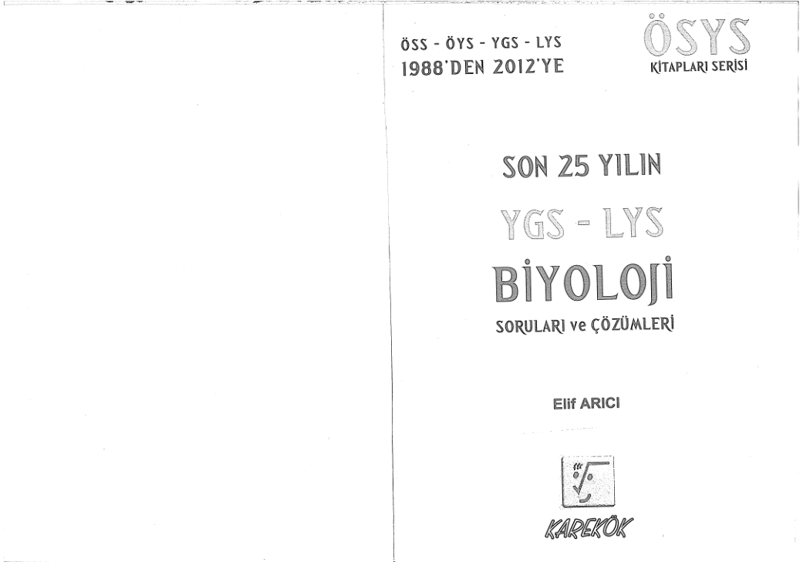 Karekök YGS LYS Son 25 Yıl Biyoloji