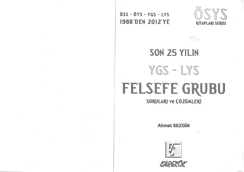 Karekök YGS 25 Yıl Felsefe Grubu