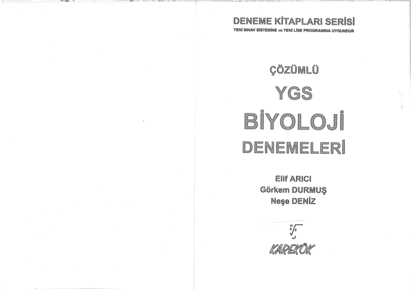 Karekok YGS Biyoloji Denemeleri